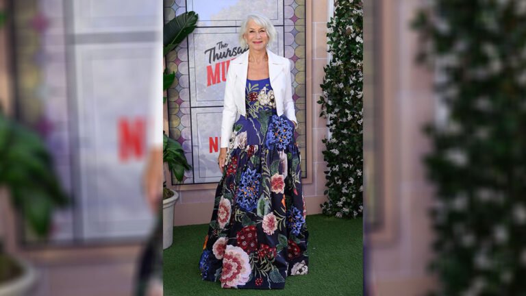 Helen Mirren Floral Look at 'The Thursday Murder Club' Premiere: 2025 Style Goals